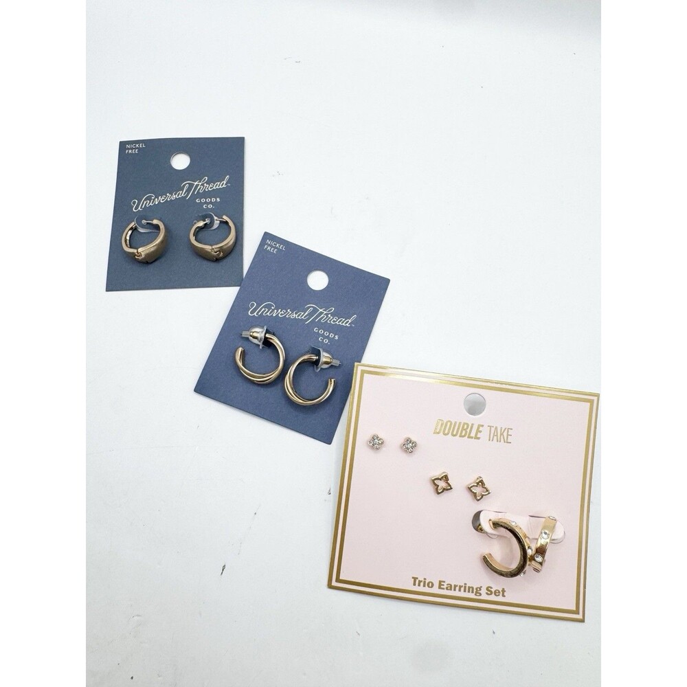 NEW Gold Hoops And Stud Earrings Universal Thread